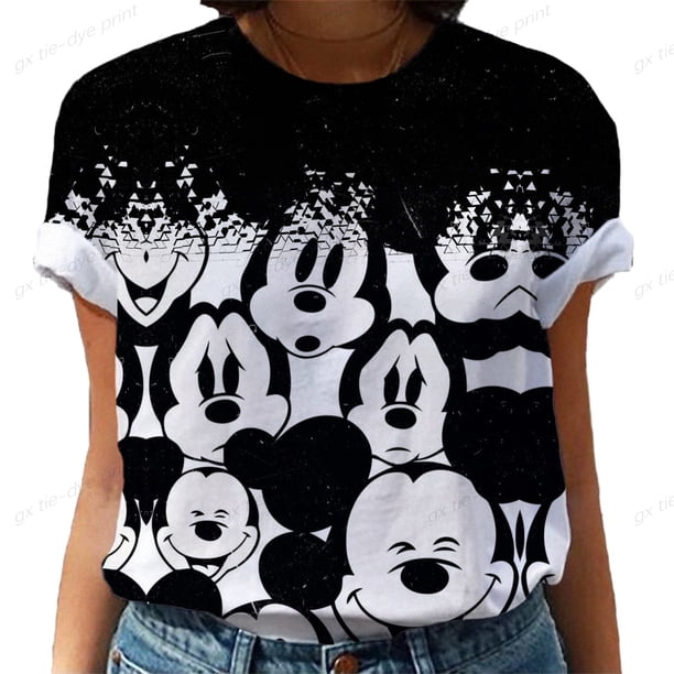 Disney Mickey Minnie Mouse T Shirt Fashion Women New Harajuku Ulzzang T Shirt Female T Shirts Summer Short Sleeves Woman Clothes100 Gao Jinjia LED