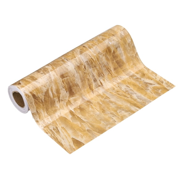 Uxcell Wood Grain Wallpaper Border 8" x 16.4ft Textured Frame Sticker, Yellow Crystal
