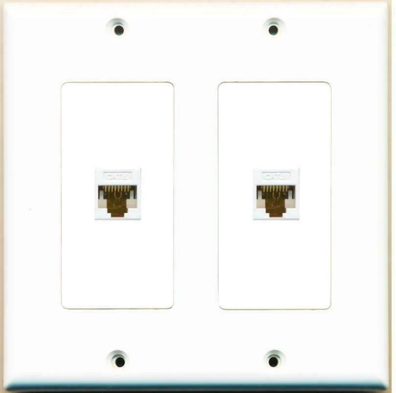 2 Port CAT6 F/F 2 Gang Dual Port Jack Wall Plate