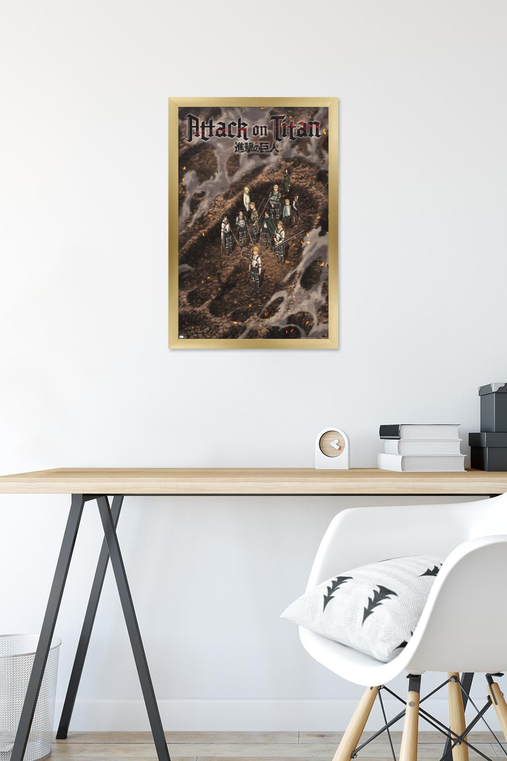 Attack on Titan: The Final Season - Part 3 Teaser Wall Poster, 14.725" x 22.375" Framed
