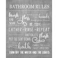 thumbnail image 2 of CAD Designs 12x14 White Modern Wood Framed Museum Art Print Titled - Neutral Bathroom Rules, 2 of 4