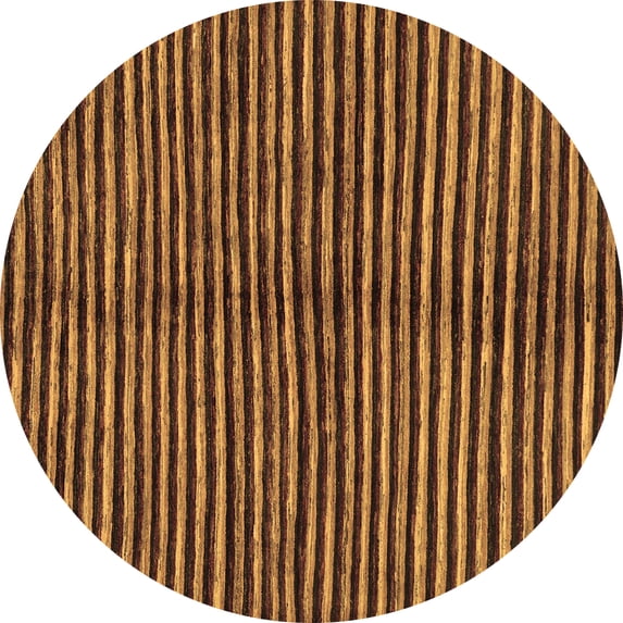 Ahgly Company Indoor Round Abstract Brown Modern Area Rugs, 4' Round