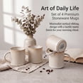 thumbnail image 6 of Onader 4-Pieces Coffee Mugs Set, Water Cups with Large Handle, 12 oz Ceramic Mugs Suitable for Tea Milk Latte, Stain-Resistant & Microwave Safe, Beige, 6 of 8