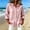 Pink, variant on Qulqfy Cotton Blouses for Women Fall Casual 3/4 Sleeve Solid Beige Work Hooded Button Up Drawstring Dressy Womens Tops L