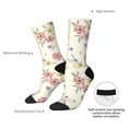 thumbnail image 4 of Disketp Floral Unisex Crew Socks Lightweight Breathable Ventilation Ankle Socks, Mid-calf socks for Daily, 4 of 6