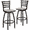 Natural Wood Seat/Black Metal Frame, variant on Flash Furniture 2 Pack HERCULES Series Black Ladder Back Swivel Metal Barstool - Burgundy Vinyl Seat