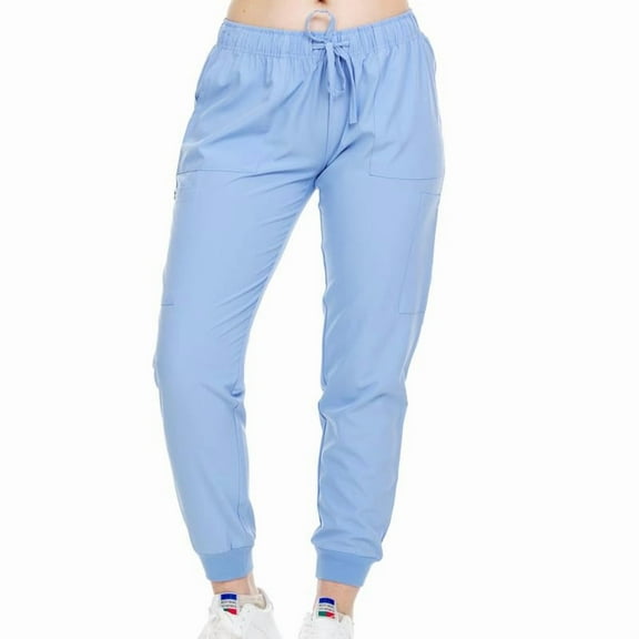 HEAL WEAR Women's Jogger Scrub Pants High Stretch Breathable,Fabric Drawstring Waist Multi-Pocket,4-Way Stretch