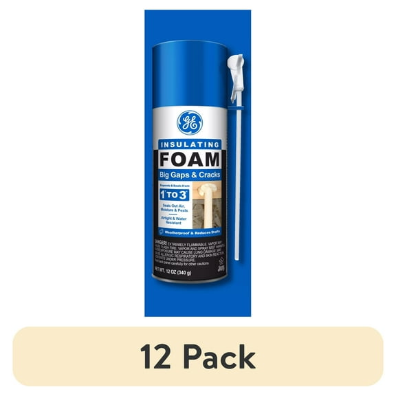 GE Big Gaps & Cracks Insulating Foam, Pack of 1, Yellow 12 oz Can