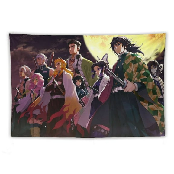 Custom Demon Slayer Tapestry wall hanging poster hanging painting background cloth wall cloth wall decoration easy to install easy to clean multifunctional 40"x60"