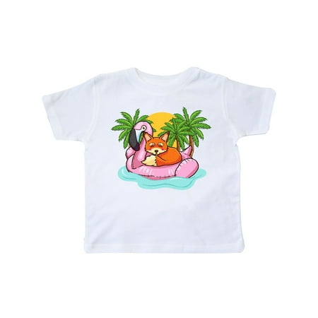

Inktastic Fox Flamingo Tropical Beach Vacation Gift Toddler Boy or Toddler Girl T-Shirt
