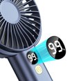 thumbnail image 2 of Ventilador eléctrico de escritorio para el hogar Pantalla digital Refrigeración Mini ventilador de mano (Azul marino), 2 of 8