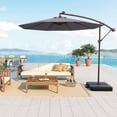 thumbnail image 4 of Costway Patio 10FT Hanging Offset Umbrella 32 LED Lights Sand Bag Outdoor Cross Base Dark Gray, 4 of 10