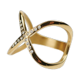 thumbnail image 2 of Anillo para Mujer LuckyLy, Acero Inoxidable y Zirconia Cúbica, Modelo Andrea dorado 7, 2 of 6