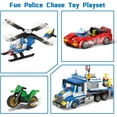 thumbnail image 3 of Honchoes 5-in-1 City Police Chase Building Sets Toy Compatible with Lego Car Truck Helicopter Gift for Boys 509 Pcs, 3 of 5