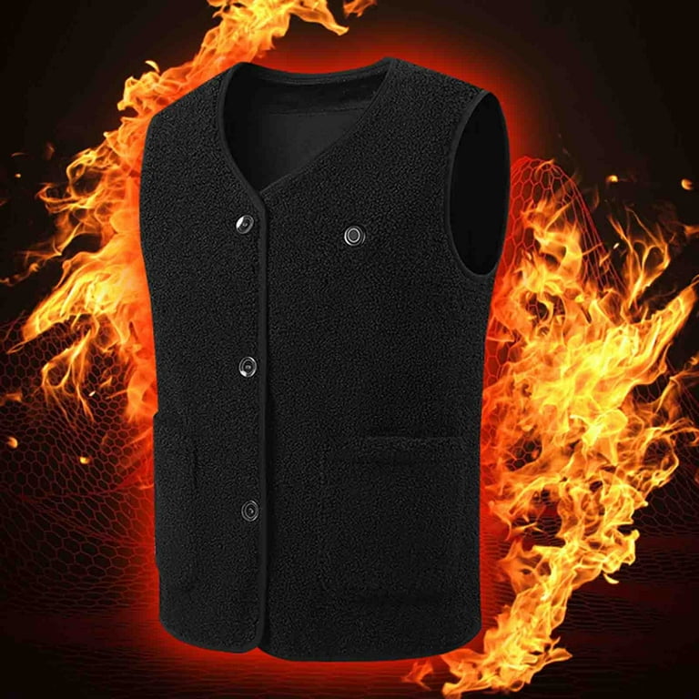 Symoid Heated Jackets and Men and Women,Men's Winter Coats,Womens Outdoor  Warm Clothes,Ski Clothing,Cooling Casual Fishing Outerwear Black Size S 