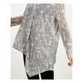 thumbnail image 3 of Alfani Womens Oversized Asymmetric Blouse Gray M, 3 of 4