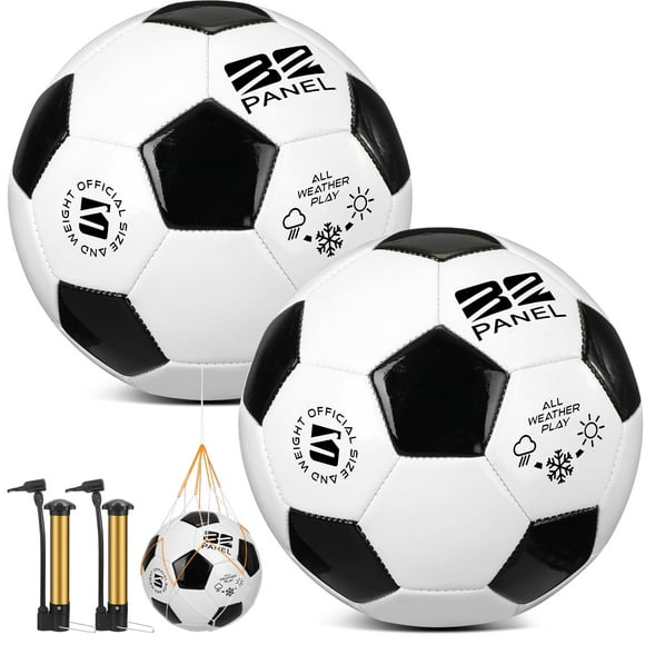 2 balones de fútbol Sappy, tamaño 3, con zapatos de tacón y bolsas de malla