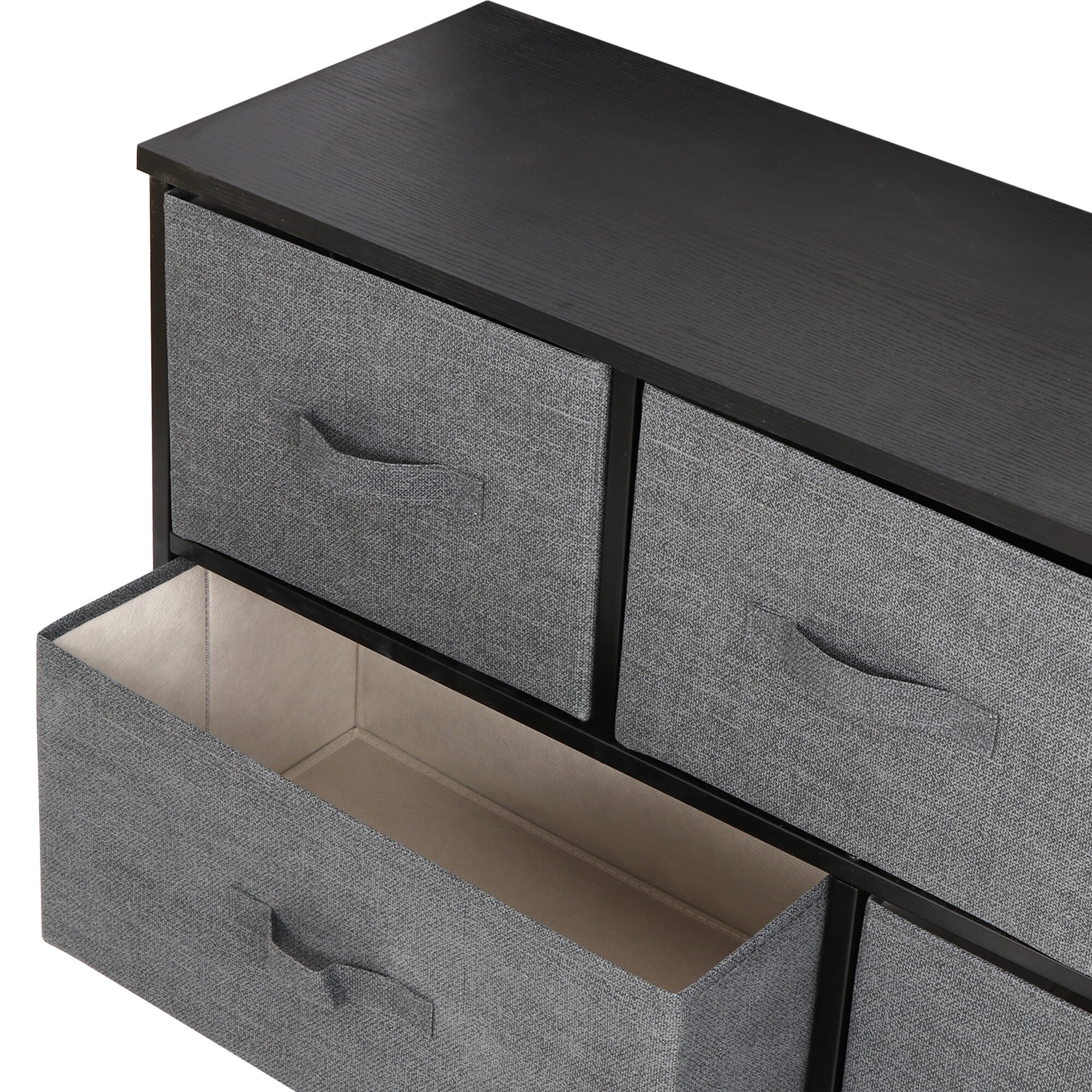 ZENY 2 Tiers Sturdy Steel Frame Wide Dresser Storage Tower Entryway Storage, Gray