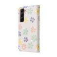 thumbnail image 3 of Wallet Case for Samsung S22 Plus with RFID Blocking Credit Card Slots Holder, Cute Patterned Gold Brushing Magnetic Flip Kickstand Wrist Strap Cover for Samsung Galaxy S22 Plus, Flowers Blossoming, 3 of 8