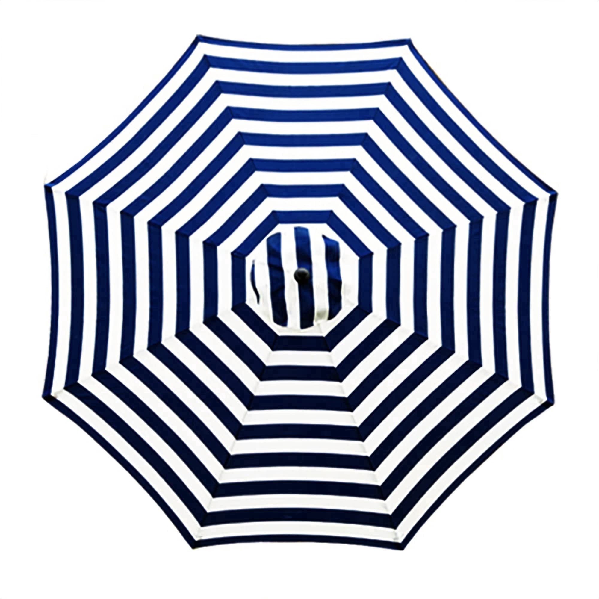 Bibana 9ft Patio Umbrella Replacement Canopy Market Umbrella Top Outdoor Umbrella Canopy with 8 Ribs (Blue and White)