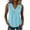 Blue, variant on SuTry Womens Peter Pan Collar Button Down Blouse Vertical Stripe 3/4 Puff Sleeve Lightweight Breathable Casual Business Workwear Tunic Top