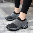 thumbnail image 3 of Women Slip On Mesh Walking Shoes Air Cushion Comfortable Platform Working Sneakers, 3 of 7