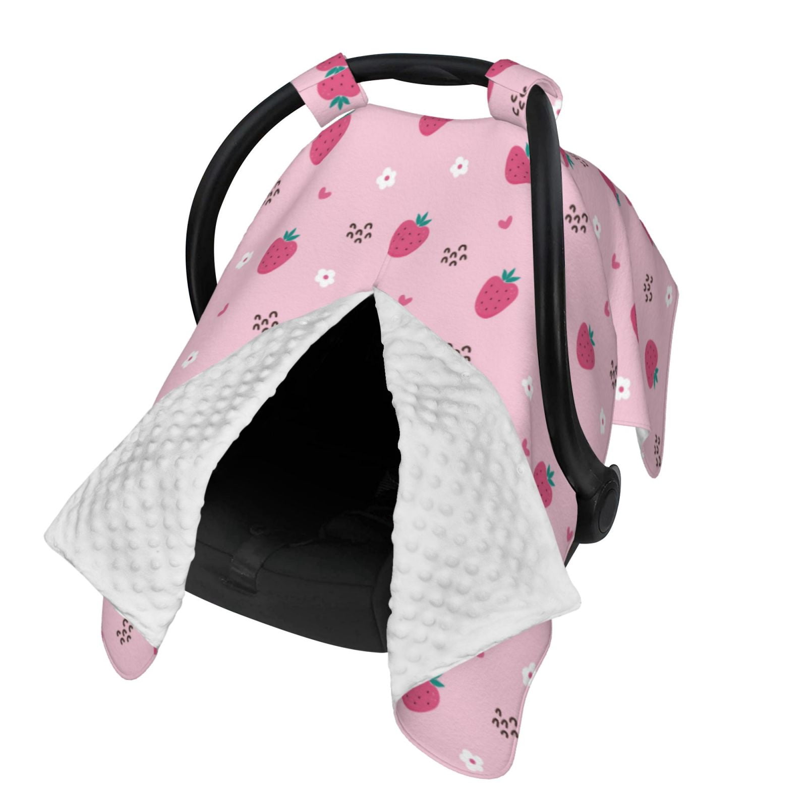 Naloa Strawberries Baby Car Seat Cover, Breathable Baby Carrier Cover, Multiuse Baby Carrier Cover & Nursing Breastfeeding Cover