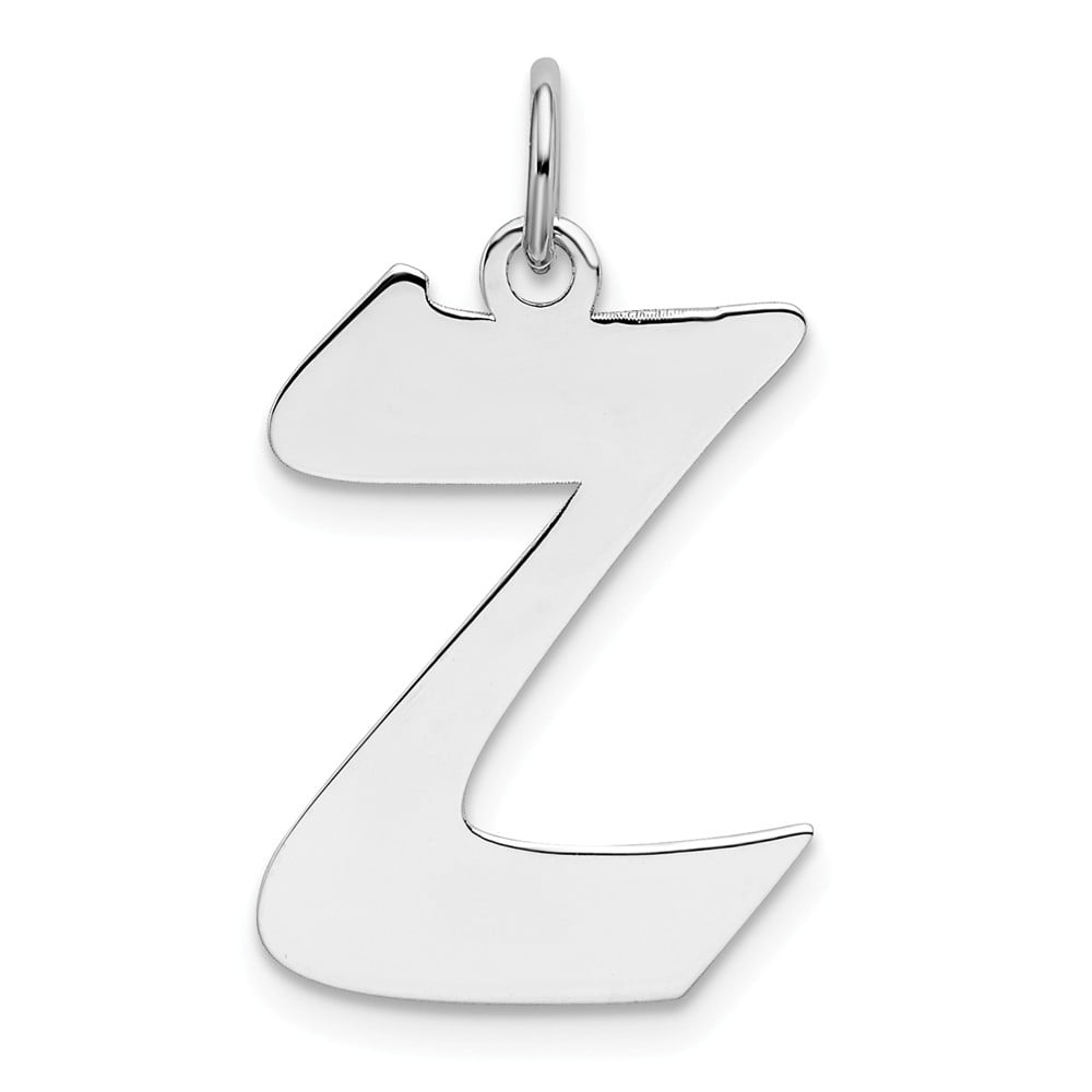 Solid 925 Sterling Silver Medium Artisan Block Initial Letter J Alphabet Charm Pendant 21mm 