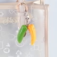 thumbnail image 5 of Guardurnaity Cadena anillo moda Chilli puerta de casa llavero titular portátil mochila bolso billetera colgante joyería mujer hombre Accesorios de disfraces Verde, 5 of 5