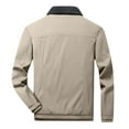 thumbnail image 4 of Men's Polar Fleece Warm Sherpa Lined Shirt Jacket for Men Thick Button Lapel Jacket Work Cargo Outerwear Coats with Pockets Up to 65% off Clear!Clearance!!!, 4 of 5