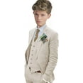 thumbnail image 5 of Boys Linen Suit Boys Tuxedo Slim Fit 3 Piece Summer Suit Kids Linen Suit Jacket Vest Pant, 5 of 5