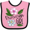 thumbnail image 3 of Inktastic Mississippi Girl Magnolia Flowers and Leaves Girls Baby Bib, 3 of 4