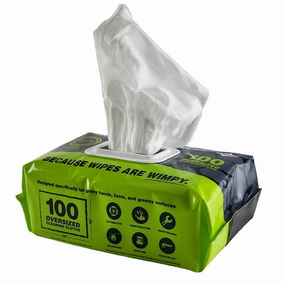 30-Pack of 10” x 15” Crocodile Cloth 5900-100 Crocodile Cloth White Original Huge Cloths, 100 Per Pack