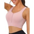 thumbnail image 4 of Unique Bargains Women's Sports Bra High Impact Workout Wirefree Padded Bras L Pink, 4 of 6