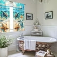 thumbnail image 3 of Beach Kitchen Curtains Ocean Sea Turtle Blackout Curtains Summer Short Tier Curtain Cafe Tier Curtains Decor for Living Dining Bathroom Room Seascape Hawaiian Theme 2 Panels Set 26"x 36", 3 of 6
