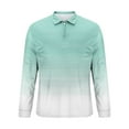 thumbnail image 5 of JSheng Business Shirts for Men Loose Gradient Color Half Zipper Striped Printed Long Sleeve Turndown Collar Blouse Light Blue XXXXXL, 5 of 5