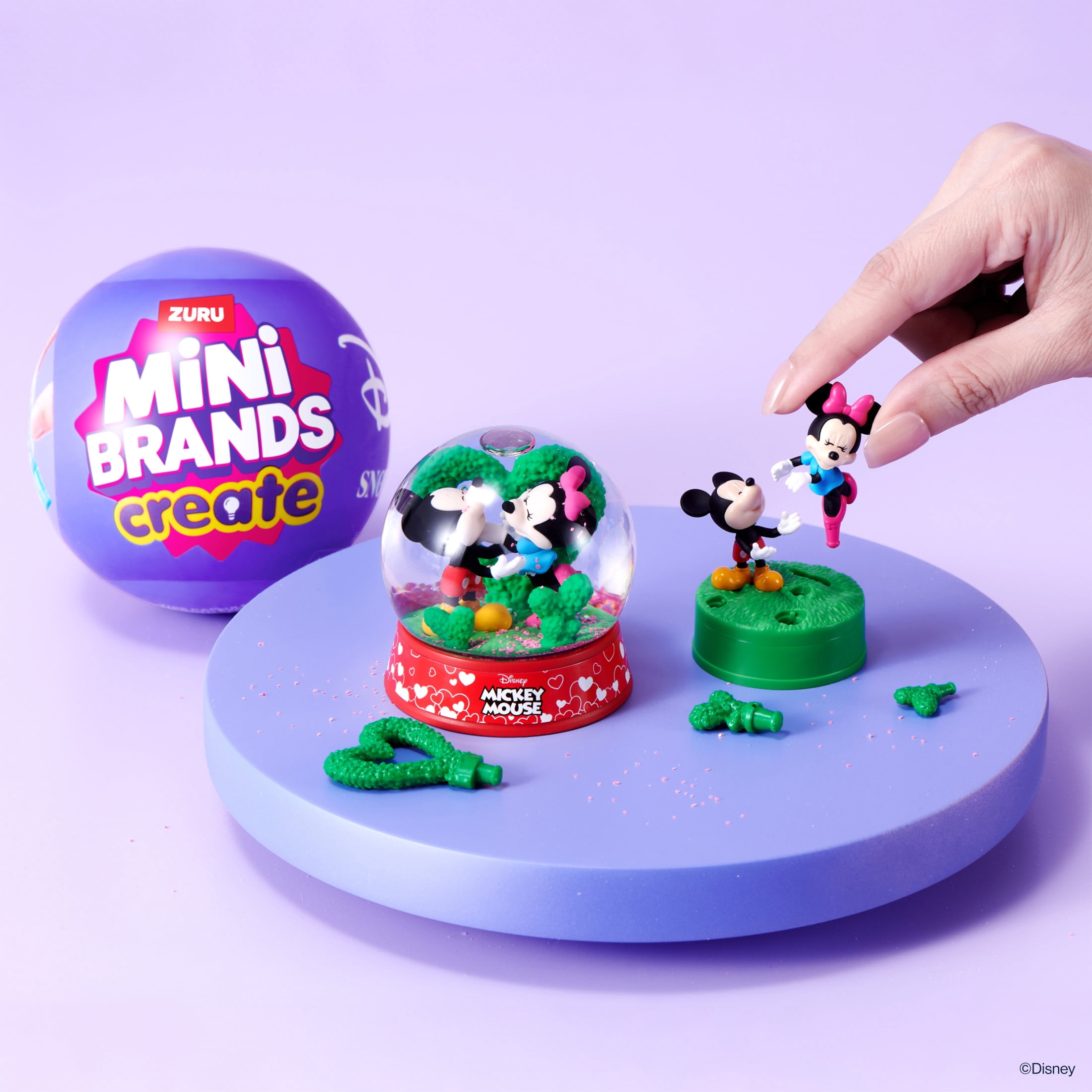 Mini Brands Mini Snow Globe Disney Capsule Series 1 by ZURU – Create Your Own Snow Globe Kit with Figures, Diorama, and Stickers, Featuring 9 characters to Collect, Perfect for Kids and Adults