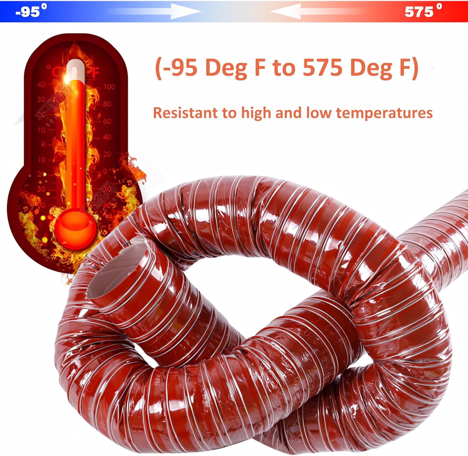 2in Dryer Vent Hose:Flexible Air Intake Hose High Temperature Resistance and Flame Retardant,Exhaust Duct Hose Suitable for Dryers, Printing Presses, Blowers, Automotive Engines, etc (2in,3ft/1m)