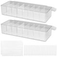 thumbnail image 2 of 2Pcs Card Storage Box Clear Plastic Trading Card Case with 8 Compartments Portable Playing Card Organizer with Lid and Removable Dividers Reusable Collectible Card Cases for Trading Cards, 2 of 11