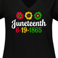 thumbnail image 4 of Inktastic Juneteenth 6-19-1865 with Flowers Women's Plus Size V-Neck T-Shirt, 4 of 5