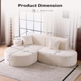 thumbnail image 2 of MELLCOM 93'' Modular Sectional Boneless Sofa, L Shaped Cloud Couches with Memory Foam Seating＆Wide Armrest Design, Sofa Couch for Living Room, Bedroom, No Assembly Required (Beige, Left Hand Facing), 2 of 5