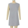 thumbnail image 6 of IROINNID Women's Sleeveless Shift Dress Round Neckline Sexy Loose Ladies Mini Dress Strapless Cap Solid Color Dress, 6 of 9