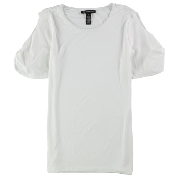 Camiseta básica de manga corta para mujer de INC, blanca, mediana I-N-C Camiseta básica