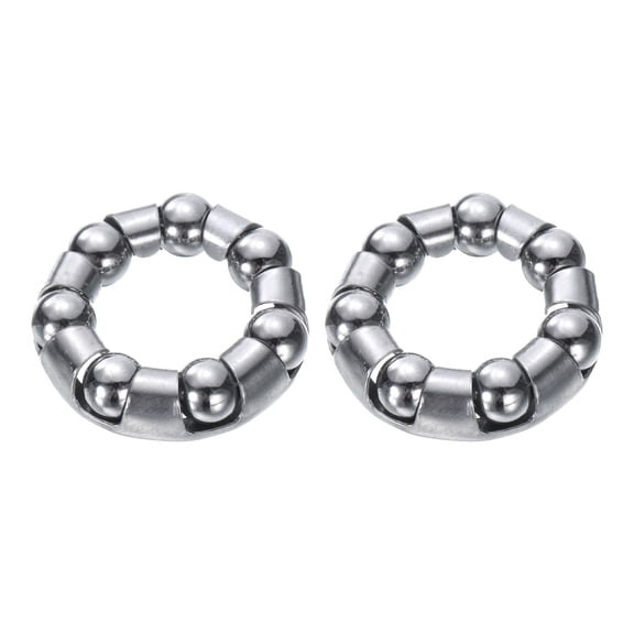 Uxcell Bicycle Crank Ball Bearing 1/5"(6mm)x 7 Balls, 2pcs Replacement Ball Bearings for Mountain Bottom Bracket Bike