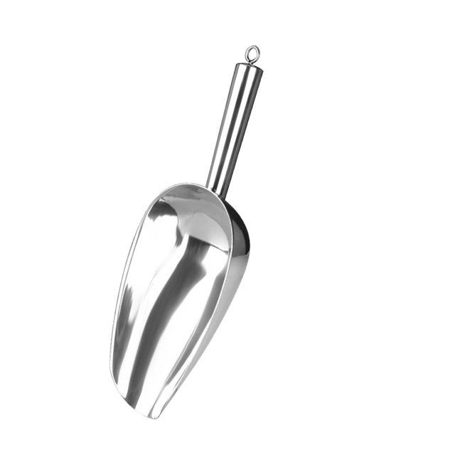 Dsscvnef Metal Ice Scoop Small Stainless Steel Ice Scoop Suitable for Ice Machine Ice Bucket Kitchen Bar Party Wedding Multi Purpose for Popcorn Scoop Flour Scoop Dog Food Scoop