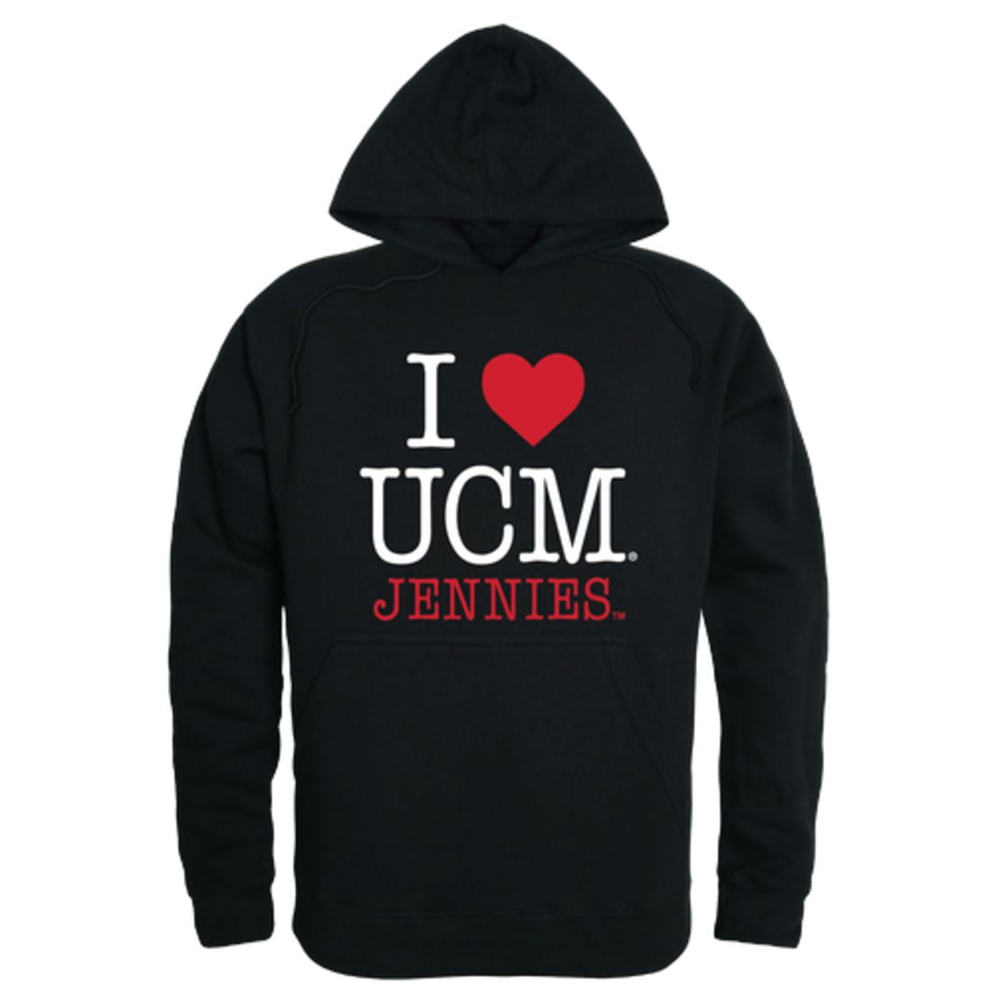 I Love UCM University of Central Missouri Mules Hoodie Sweatshirt Black