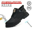 thumbnail image 3 of ywluxe Steel Toe & Composite Toe Work Shoes for Men - Waterproof, EVA Sole, Non-Slip, Puncture Proof & Durable Microfiber Safety Shoes, 3 of 10