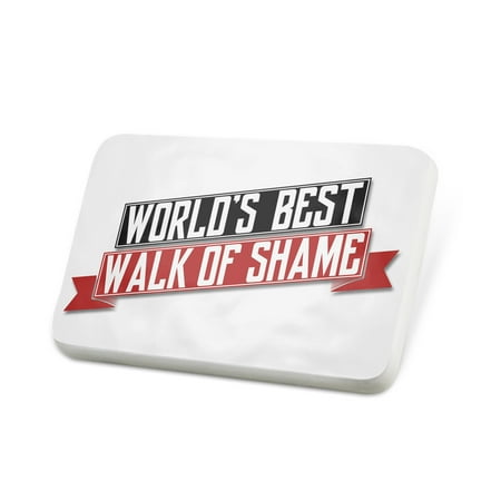 Porcelein Pin Worlds Best Walk of Shame Lapel Badge – (The Best Walking Boots In The World)