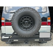 Vijay Rear Bumper for 1984-2001 Jeep Cherokee XJ with Spare Tire Rack and LED Lights and D-Rings