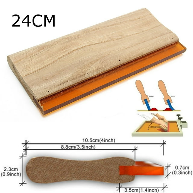 24cm Silk Screen Printing Squeegee Blade Wood Handle Ink Scraper 65 Hardness ?